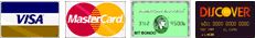 We Accept Visa, MasterCard, American Express and Discover 